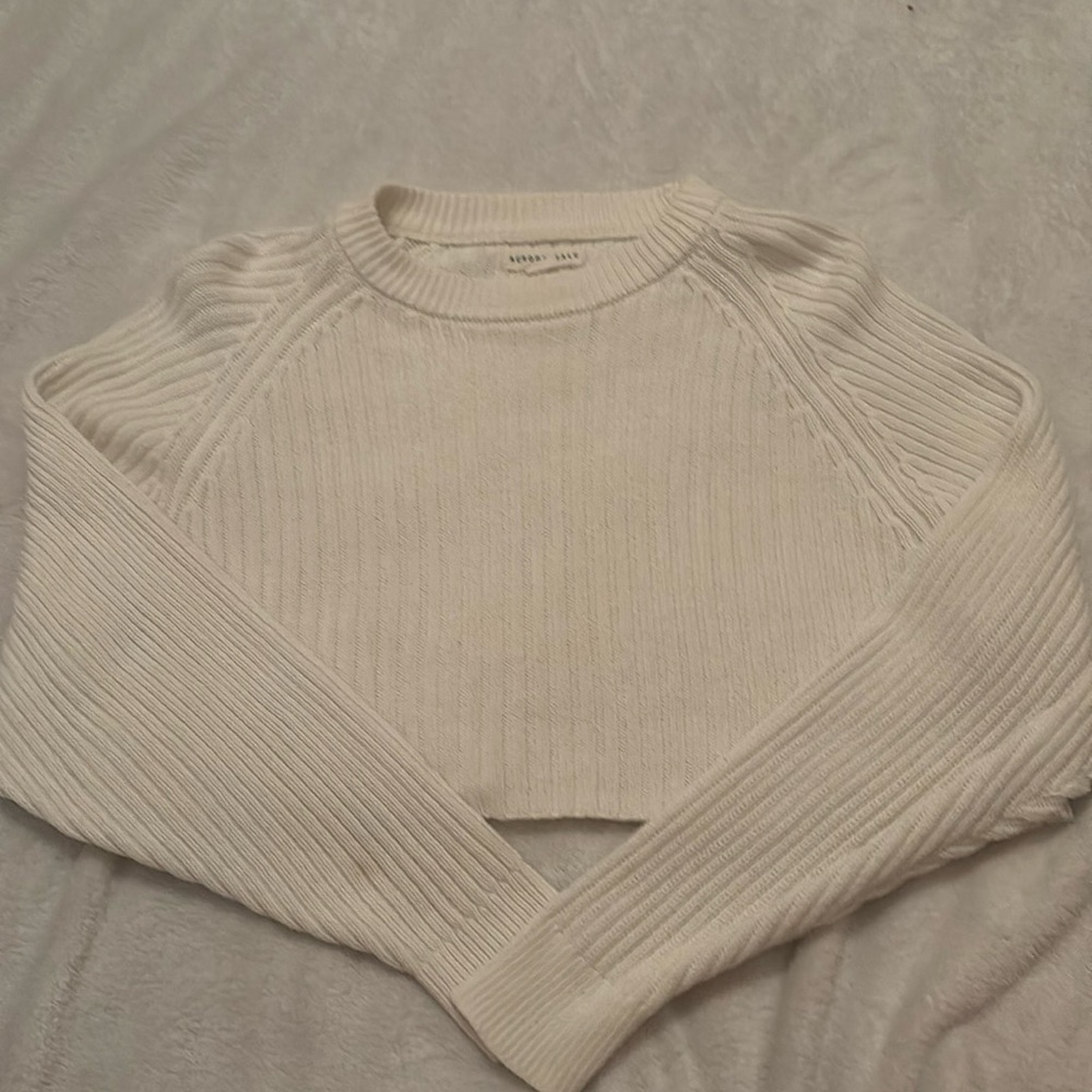 Hollister Knit Sweater White Crop Top